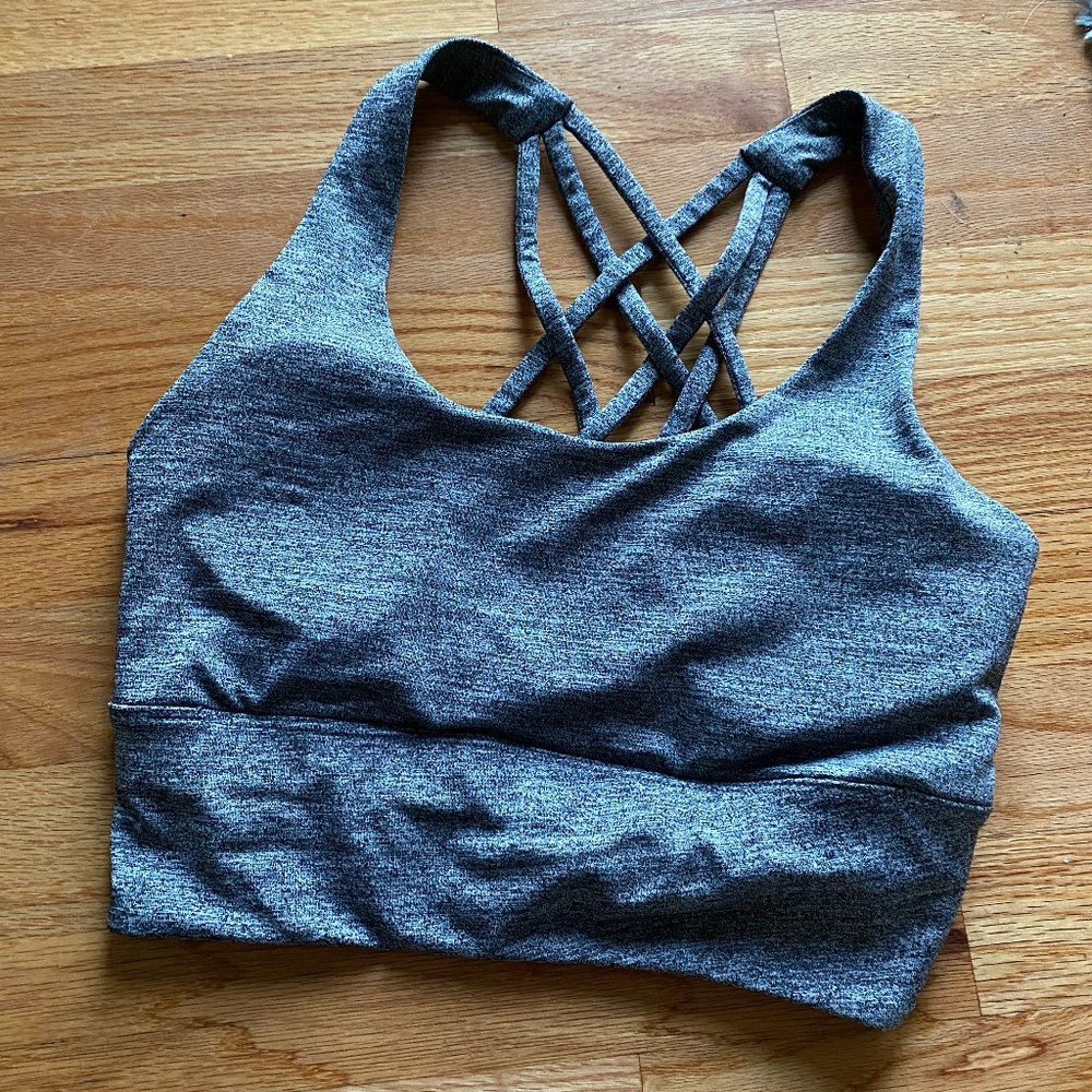 Grey workout crop tank bra